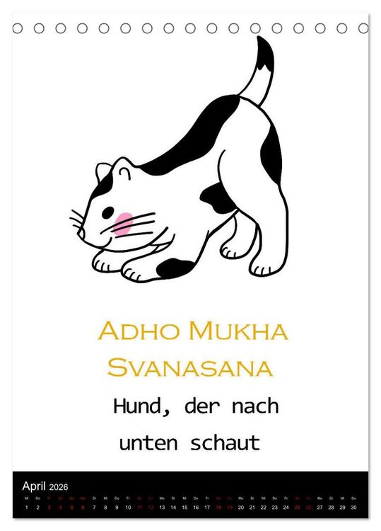 Produktbild: Yogakatzen - ganz entspannt im Hier und Jetzt (Tischkalender 2026 DIN A5 hoch), CALVENDO Monatskalender