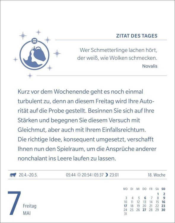 Produktbild: Wassermann Sternzeichenkalender 2027 - Tagesabrei&szlig;kalender - Ihr Horoskop f&uuml;r jeden Tag
