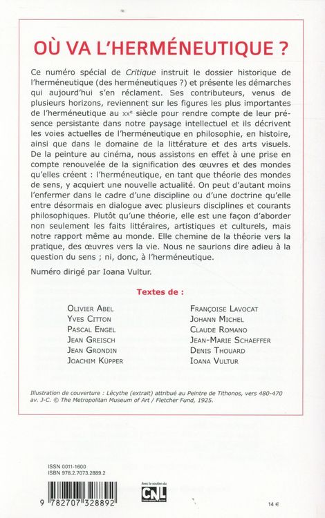 Produktbild: Revue critique 817 818 ou va l'herm