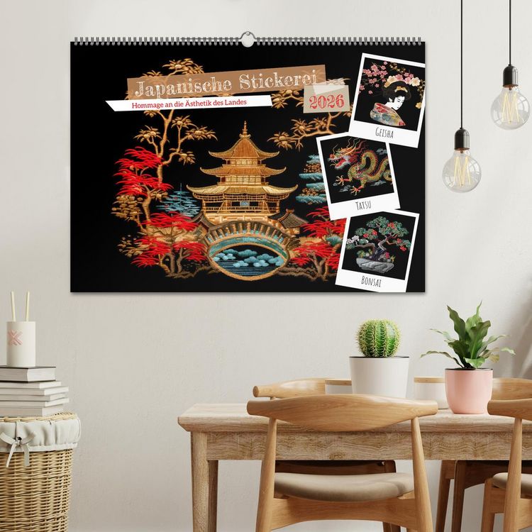 Produktbild: Japanische Stickerei - Hommage an die &Auml;sthetik des Landes (Wandkalender 2026 DIN A2 quer), CALVENDO Monatskalender