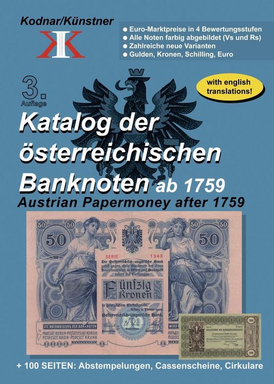 Produktbild: Katalog der &ouml;sterreichischen Banknoten ab 1759