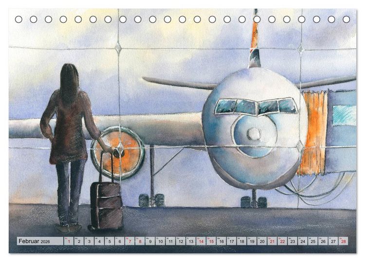 Produktbild: Frankfurt in Aquarell (Tischkalender 2026 DIN A5 quer), CALVENDO Monatskalender