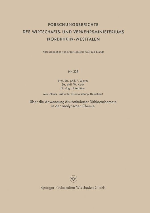 Produktbild: &Uuml;ber die Anwendung disubstituierter Dithiocarbamate in der analytischen Chemie
