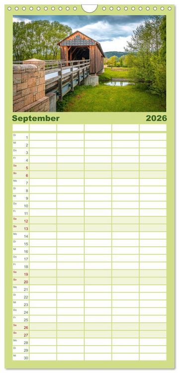 Produktbild: Familienplaner 2026 - Jena in Bildern mit 5 Spalten (Wandkalender, 21 x 45 cm) CALVENDO