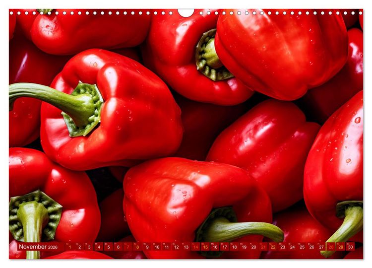Produktbild: ROT - Gem&uuml;se und Obst - Voller Power (Wandkalender 2026 DIN A3 quer), CALVENDO Monatskalender