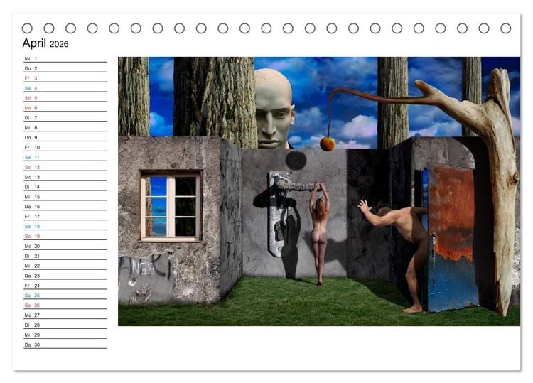 Produktbild: PHANTASTISCHER REALISMUS - SURREALE WELTEN (Tischkalender 2026 DIN A5 quer), CALVENDO Monatskalender