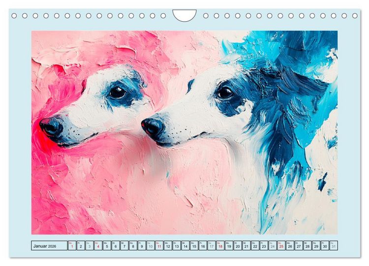 Produktbild: Hunde Paintings. Moderne Portraits in &Ouml;loptik (Wandkalender 2026 DIN A4 quer), CALVENDO Monatskalender
