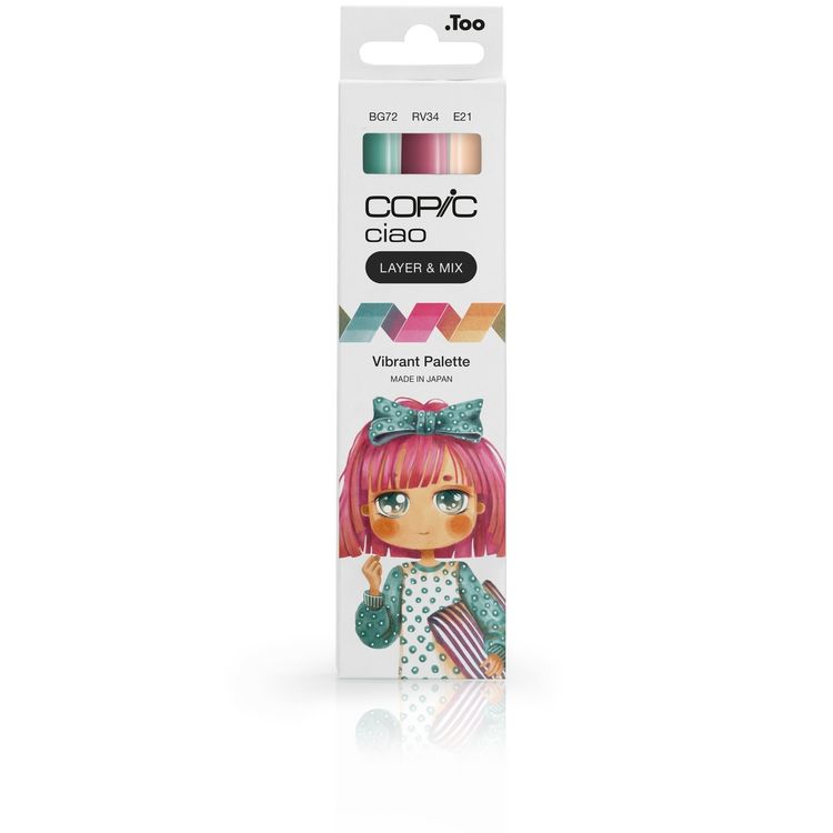Produktbild: Copic Marker Set Ciao LAYER&MIX Vibrant Palette 3 St&uuml;ck Faltschachtel