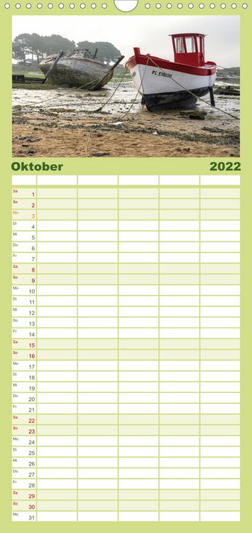 Produktbild: Familienplaner Sehnsucht Bretagne (Wandkalender 2022 , 21 cm x 45 cm, hoch)
