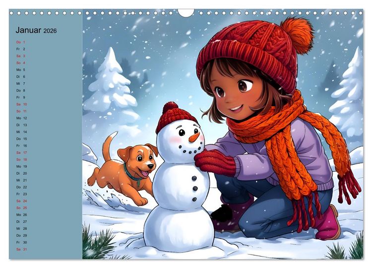 Produktbild: M&auml;dchen und ihre tierischen Freunde - Tierisch s&uuml;&szlig;e Mangas f&uuml;r M&auml;dchen (Wandkalender 2026 DIN A3 quer), CALVENDO Monatskalender
