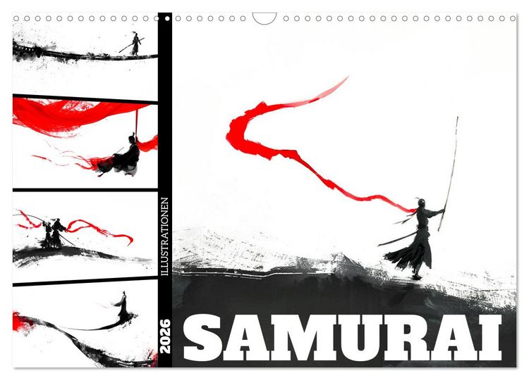 Produktbild: Samurai Illustrationen (Wandkalender 2026 DIN A3 quer), CALVENDO Monatskalender