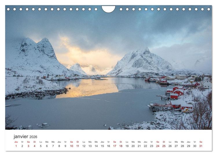 Produktbild: R&eacute;flexions dans les &icirc;les Lofoten (Calendrier mural 2026 DIN A4 vertical), CALVENDO calendrier mensuel