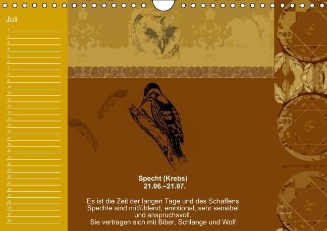 Produktbild: Indianisches Horoskop / Geburtstagskalender (Wandkalender immerw&auml;hrend DIN A4 quer)