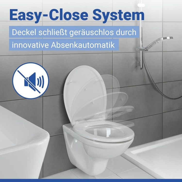 Produktbild: WC Sitz Mod. Samos Wei&szlig;, Toilettendeckel mit Absenkautomatik