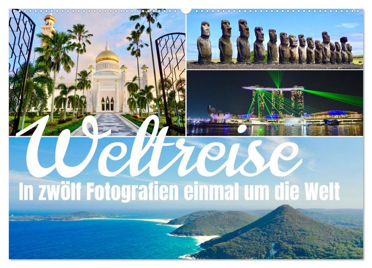 Produktbild: Weltreise, in zw&ouml;lf Fotografien einmal um die Welt (Wandkalender 2026 DIN A2 quer), CALVENDO Monatskalender