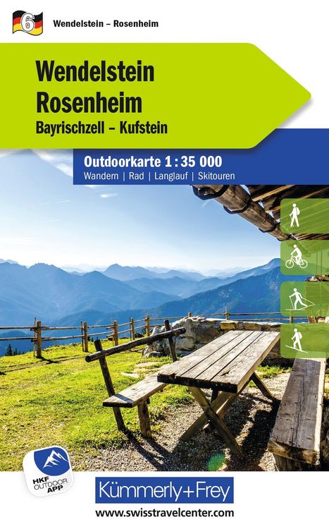 Produktbild: K&uuml;mmerly+Frey Outdoorkarte Deutschland 6 Wendelstein, Rosenheim 1:35.000