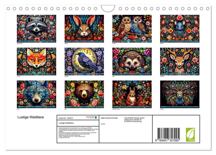 Produktbild: Lustige Waldtiere (Wandkalender 2026 DIN A4 quer), CALVENDO Monatskalender