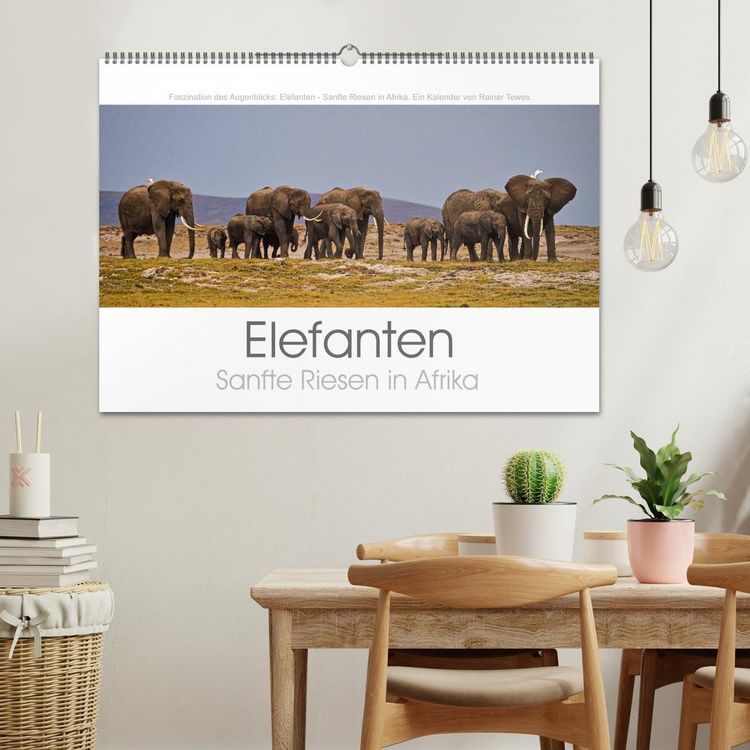 Produktbild: Elefanten - Sanfte Riesen in Afrika (Wandkalender 2026 DIN A2 quer), CALVENDO Monatskalender