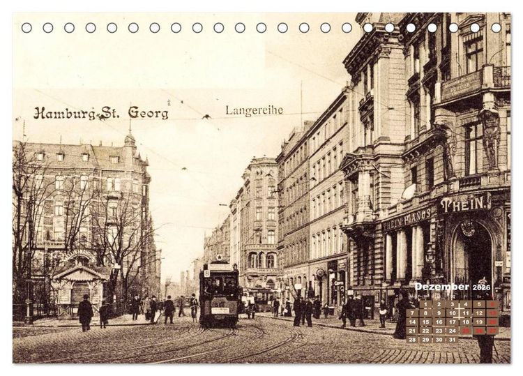 Produktbild: Gr&uuml;&szlig;e aus dem alten Hamburg &ndash; Historische Ansichten der Stadt (Tischkalender 2026 DIN A5 quer), CALVENDO Monatskalender