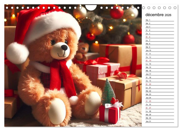 Produktbild: Un voyage enchant&eacute; au pays des oursons -Des oursons cr&eacute;&eacute;s par l'IA (Calendrier mural 2026 DIN A4 vertical), CALVENDO calendrier mensuel