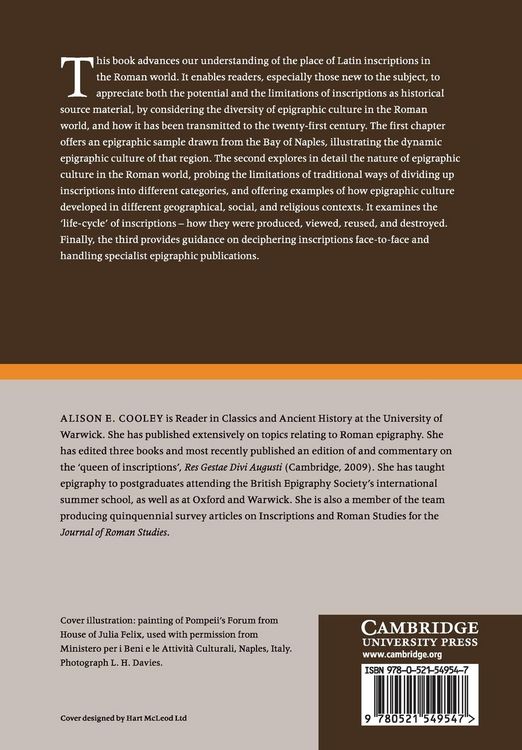 Produktbild: The Cambridge Manual of Latin Epigraphy