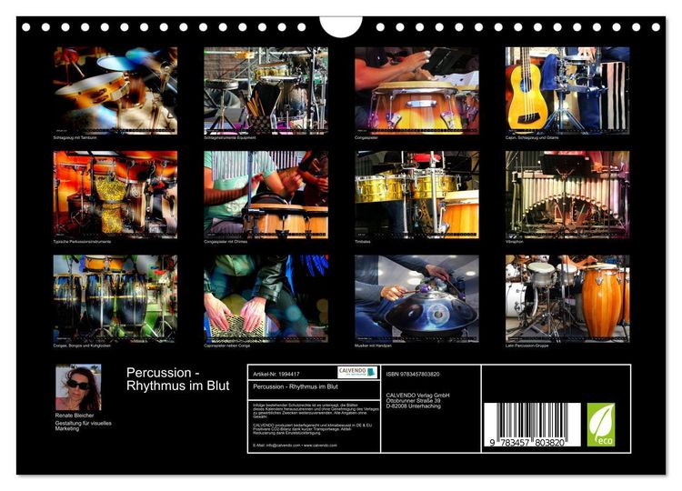 Produktbild: Percussion - Rhythmus im Blut (Wandkalender 2026 DIN A4 quer), CALVENDO Monatskalender