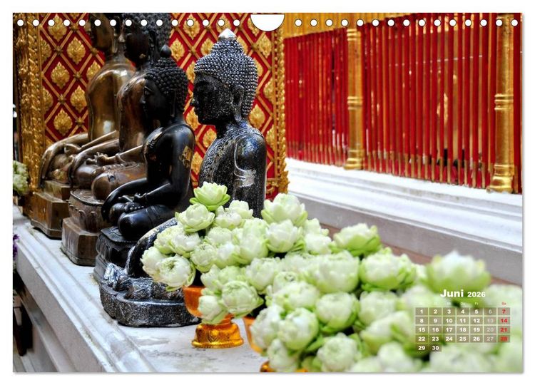 Produktbild: Thailands Buddhas (Wandkalender 2026 DIN A4 quer), CALVENDO Monatskalender