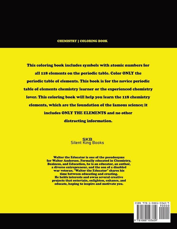 Produktbild: ONLY the periodic table of elements COLORING BOOK