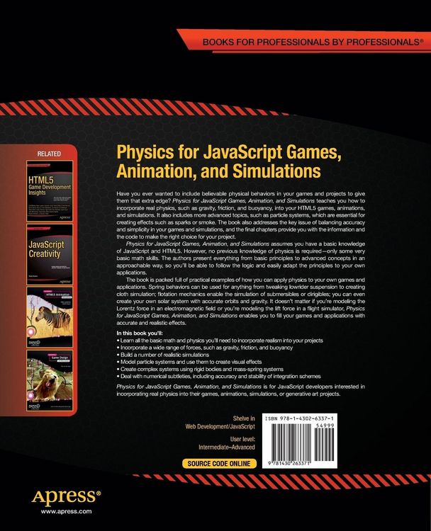Produktbild: Physics for JavaScript Games, Animation, and Simulations
