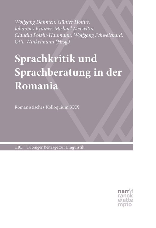 Produktbild: Sprachkritik und Sprachberatung in der Romania