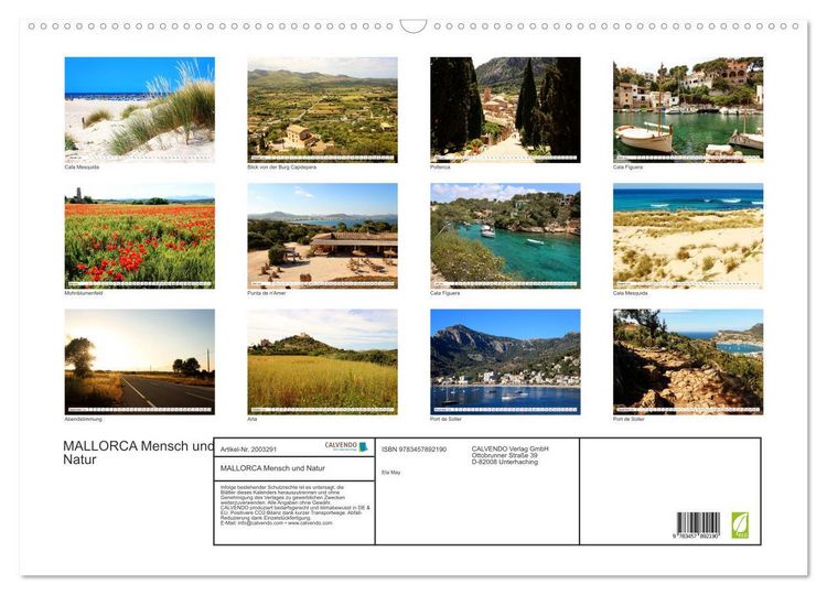 Produktbild: MALLORCA Mensch und Natur (Wandkalender 2026 DIN A2 quer), CALVENDO Monatskalender