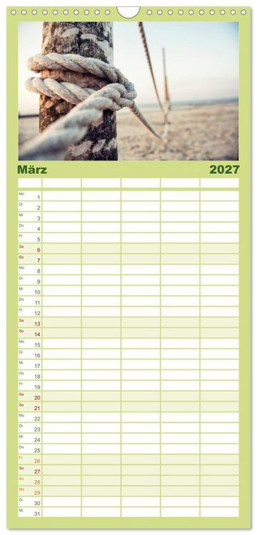 Produktbild: Familienplaner 2027 - Wangerooge &ndash; Eine Perle in der Nordsee. mit 5 Spalten (Wandkalender, 21 x 45 cm) CALVENDO