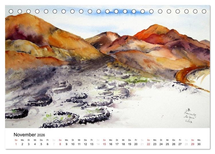 Produktbild: Aquarelle - quer durch Europa (Tischkalender 2026 DIN A5 quer), CALVENDO Monatskalender