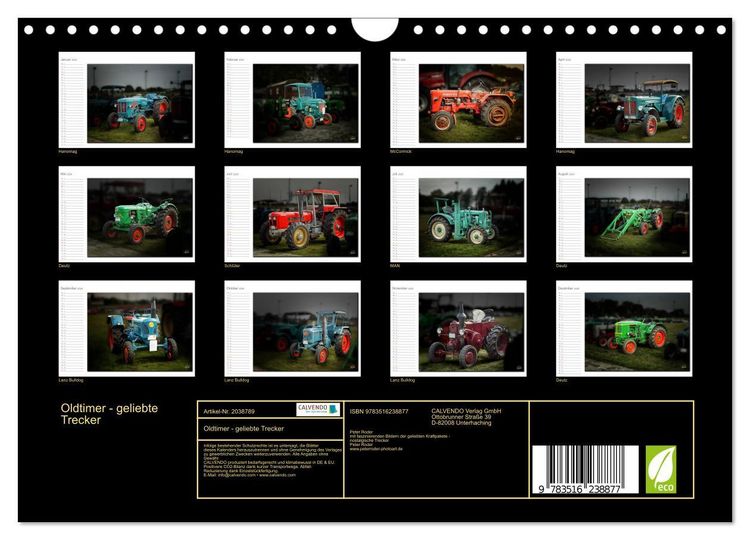 Produktbild: Oldtimer - geliebte Trecker (Wandkalender 2026 DIN A4 quer), CALVENDO Monatskalender