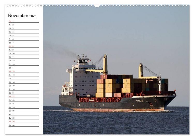Produktbild: Dicke P&ouml;tte im Hafen und auf gro&szlig;er Fahrt (hochwertiger Premium Wandkalender 2026 DIN A2 quer), Kunstdruck in Hochglanz