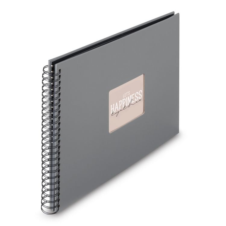 Produktbild: Hama Spiral Album Fine Art steingrau 36x32cm 50 schwarze Seiten