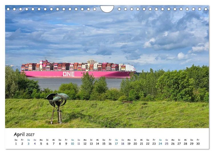 Produktbild: Elbinsel Krautsand - Impressionen von Land und Fluss (Wandkalender 2027 DIN A4 quer), CALVENDO Monatskalender