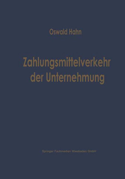 Produktbild: Zahlungsmittelverkehr der Unternehmung