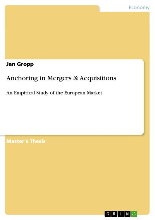Produktbild: Anchoring in Mergers & Acquisitions