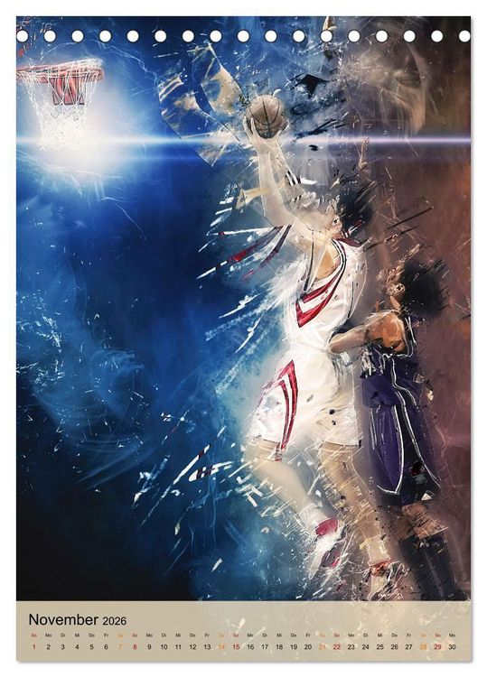 Produktbild: Basketball spektakul&auml;r (Tischkalender 2026 DIN A5 hoch), CALVENDO Monatskalender