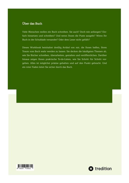 Produktbild: Workbook: Der Traum vom Buch
