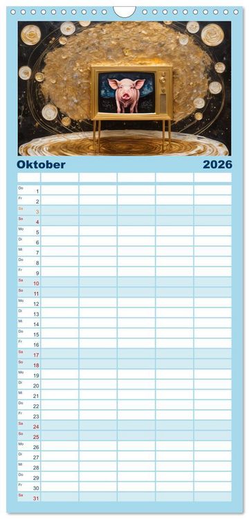 Produktbild: Familienplaner 2026 - N&auml;chtliche Traumwelten mit 5 Spalten (Wandkalender, 21 x 45 cm) CALVENDO