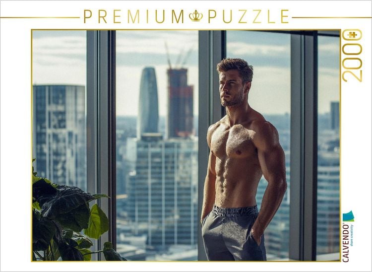Produktbild: CALVENDO Puzzle Erfolgreicher, sportlicher Gesch&auml;ftsmann - Junger Mann mit Sixpack im Penthouse | 2000 Teile Lege-Gr&ouml;&szlig;e 90x67cm Foto-Puzzle f&uuml;r gl&uuml;ckliche Stunden