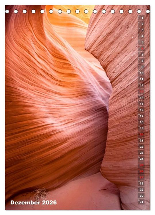 Produktbild: Antelope Canyon &ndash; Einzigartiges Naturschauspiel (Tischkalender 2026 DIN A5 hoch), CALVENDO Monatskalender