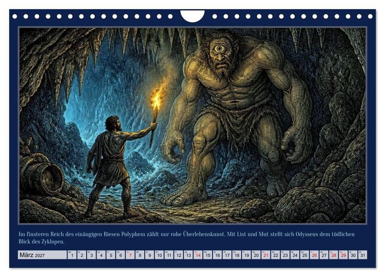 Produktbild: Gegen Sturm und G&ouml;tter: Die Heimkehr des Odysseus (Wandkalender 2027 DIN A4 quer), CALVENDO Monatskalender