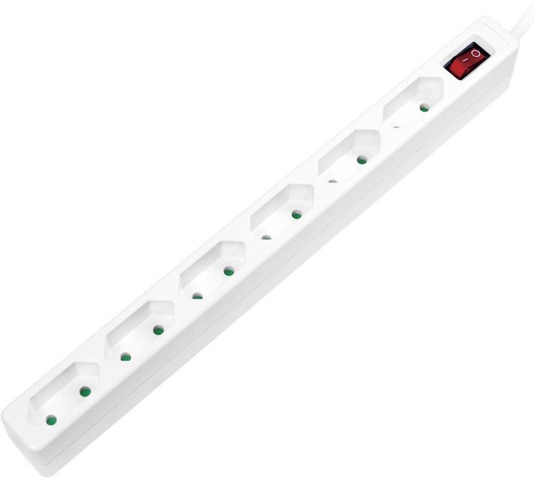 Produktbild: LogiLink LPS232 Steckdosenleiste mit Schalter 6fach Wei&szlig; Schutzkontakt 1 St.