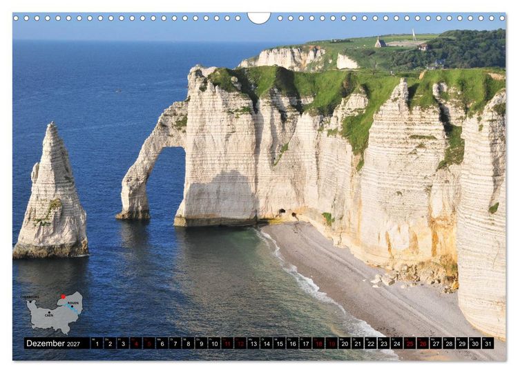 Produktbild: Die K&uuml;sten der Normandie vom Mont Saint-Michel bis &Eacute;tretat (Wandkalender 2027 DIN A3 quer), CALVENDO Monatskalender