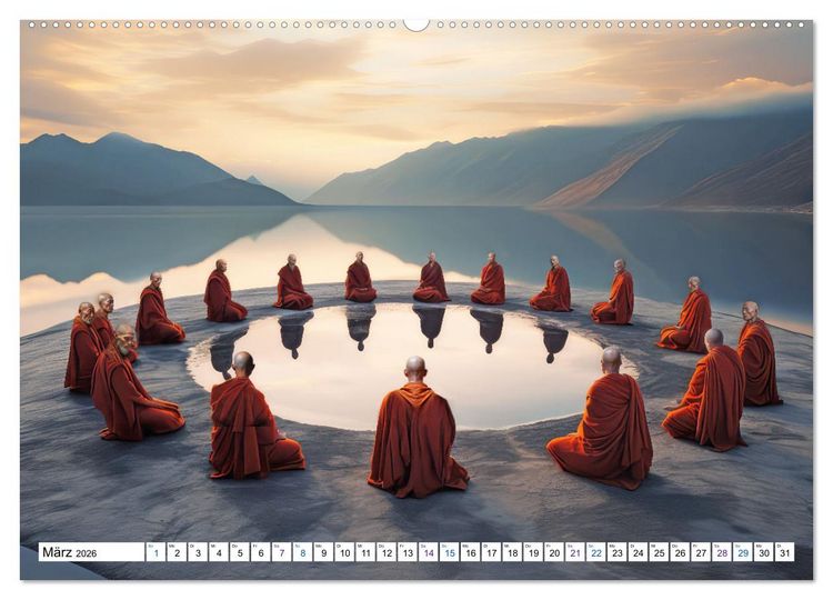 Produktbild: Meditation und weiter Horizont (Wandkalender 2026 DIN A2 quer), CALVENDO Monatskalender