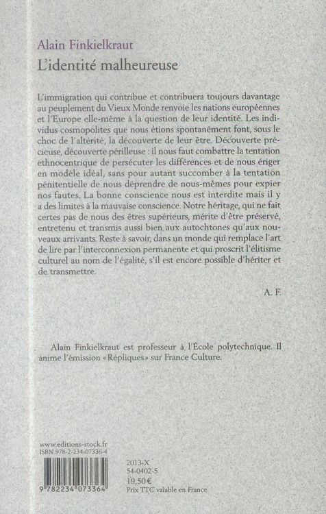 Produktbild: L'identit&eacute; malheureuse