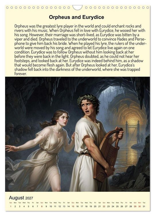 Produktbild: Legends of the Greek Mythology (Wall Calendar 2027 DIN A3 portrait), CALVENDO 12 Month Wall Calendar